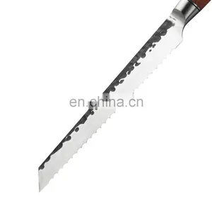 Stainless Steel Hand-forged Hammered Steel Head Cake Knife Kitchen Knife With Double Steel Head Bread Knife thumbnail-2
