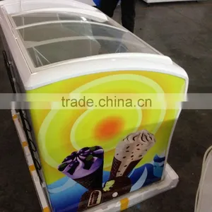 Ice Cream Freezer Curved Glass Door Ice Cream Chest Freezer thumbnail-1