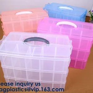 Grid Storage Box Plastic Single Compartment Size Adjustable Jewelry Organizer Bead Storage Box thumbnail-1