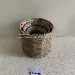 Natural Cattail Storage Basket Garden Baskets For Plants Outdoor thumbnail-1