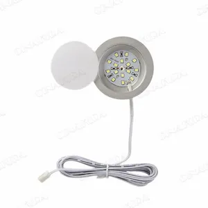Linkable Under Cabinet LED Lighting Hard Wire 12V Slim Aluminum Dimmable Puck Lights With Wireless Controller for Ambiance Lighting(6 Lights, Daylight White, NO Wall Plug) thumbnail-3