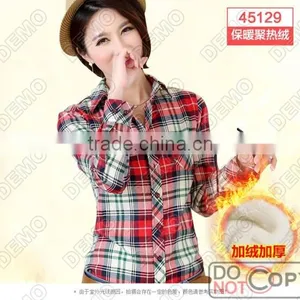 Fashion Casual Yarn-dyed Plaid Long-sleeve Ladies' Shirt thumbnail-6