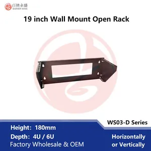 Factory OEM WS03-D 19inch Foldable Wall Mount Open Frame Rack 4U/6U Bracket for Network Equipment thumbnail-2