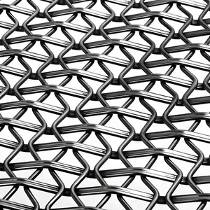 Decorative Stainless Steel Metal Coil Drapery Metal Wire Mesh Chain Spiral Curtain Mesh for Partition thumbnail-5