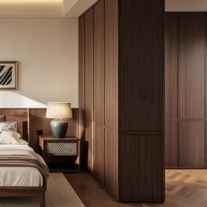 Hangmei Black Walnut Color Solid Wood Paint-free Board, 15/18/20mm Thick Large Board With Pure Rubber Wood Finger-jointed Board as Substrate thumbnail-4
