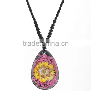 New Lovely Gift Real Flowers Resin Necklace thumbnail-4