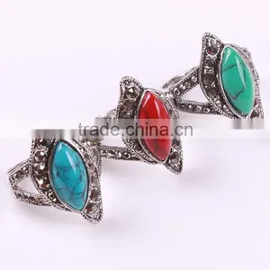 Fashion Silver Snake Ring With Big Red Accessory for Women thumbnail-4