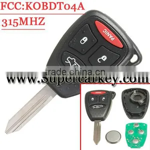 Best Quality 3+1 Button Remote Key With 315MHZ For Chrysler(FCC ID:KOBDT04A) thumbnail-1
