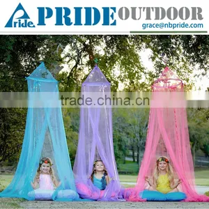 Round Girls Hanging Bed Canopy Folding Portable Iron Window Outdoor Baby Mosquito Net thumbnail-1