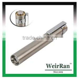 (160095) Stainless Steel Wholesale Promotional Pocket Led Pen Torch Light thumbnail-2