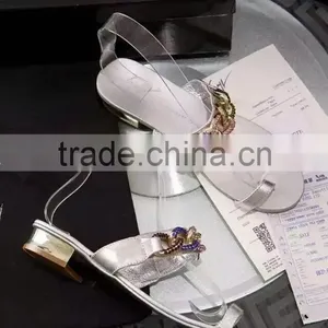 New Design Fashion Flat Summer Sandals 2016 Diamond Gold Chain Brand Flat Sandals thumbnail-2