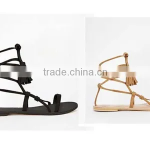 Italy Leather Shoes Women Fancy Flat Lady Simlpe Sandal Strap thumbnail-1
