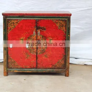 Hand Painted Antique Furniture With Drawer and Door thumbnail-1