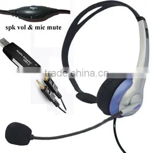 Super Lightweight Digital Computer USB Headset for Skype USB269Svcmute thumbnail-1