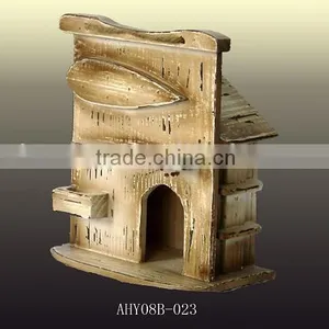 Decorative House Shape Wooden Birdcage for Home thumbnail-1