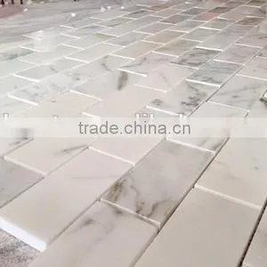 Hot Brick Design Calacatta Gold Marble Mosaic TIles With Competitive Prices thumbnail-3