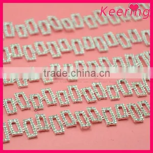 Bling Bling Fashion Rectangle Joint Crystal Decorative Rhinestone Chain WRC-224 thumbnail-1