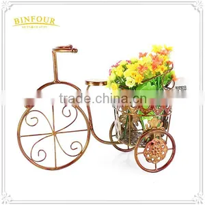 Hot Sale Metal Antique Flower Pots Round Bike Planter thumbnail-1