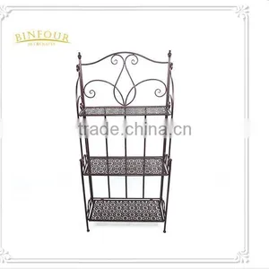 New Antique Iron 3-tier KD Metal Display Rack and Shelf thumbnail-1