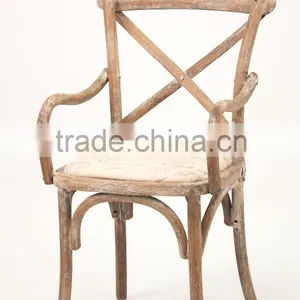 Dining Room Furniture Type Dust Paint Cross Back Dining Chair/Antique WoodenArmchair(CH-528-OAK) thumbnail-1