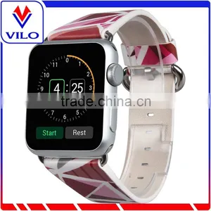OEM Pattern Genuine Leather Replacement Watch Band Wrist Strap For Apple Watch Leather Band thumbnail-1