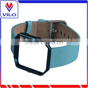 2016 New Arrival Genuine Leather Wristband Strap for Fitbit Blaze With Metal Frame Housing thumbnail-4