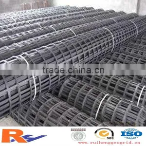 80KN/m--80KN/m,50mx6m/roll,2.8% Elongation Flat Welding Biaxial Flat Welding Steel--Plastic Geogrid thumbnail-1
