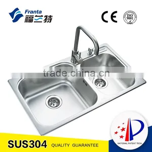 Franta Model 28351 Stainless Steel Double Bowl Kitchen Wash Sink thumbnail-1