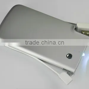 Credit Card Power Bank With Slim Size With Built in Cable thumbnail-2