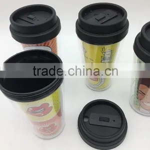 Best Sale Double Wall Paper Insert Replaceable Platic Bottle Coffee Cuo Starbucks Mug thumbnail-3