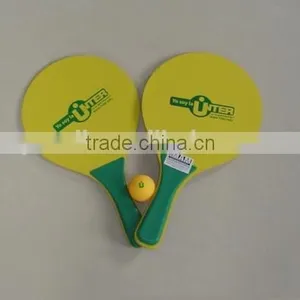 Promotional Yellow Wooden Beach Rackets With Printed Logo, Wooden Beach Tennis Rackets thumbnail-1