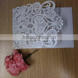 2016 Newmengxing Pearl White Color Wedding Invitation Laser Cutting thumbnail-1