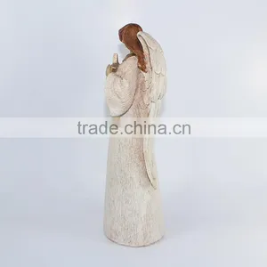 2016 Customized Wood-Imitation Resin Angel With Wings,New Design Wholesale Resin Figurine thumbnail-2