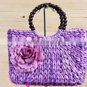 NEW DESIGNS LOVELY FLOWER KNITTED STRAW BAGS WOMEN HANDBAGS thumbnail-1
