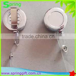 Custom Logo High Quality Chrome Plastic Electroplate Retractable Badge Reel thumbnail-1