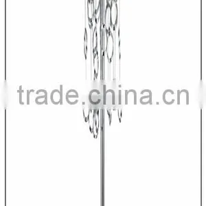 Metal in Chrome Finish Campanula Table Light With Acrylic Top Diffuser Fabric Shade thumbnail-2