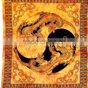 Indian Hippie Tapestry Tapestries Orange Tapestries Tapestry Wall Hanging Dragon Tapestries Bohemian Wall Tapestries thumbnail-3