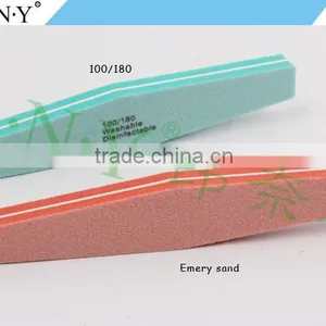 Professional Nail Art Polishing Cheap Sponge Wholesale Nail Files Emery Sand 100/180 thumbnail-2