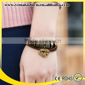 Snap Heart Boys Imitation Leather Bracelet Factory thumbnail-4