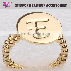 Latest Wholesale Hot Sale Gold Plated Custom Letter Finger Ring thumbnail-1