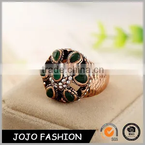 Wholesale Statement Ruby Jewelry Metal Antique Rhinestion Gemstone Rings thumbnail-1