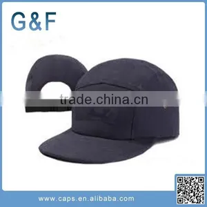 Black Leather Strap 5 Panel Hats 5 Panel Hat With Leather Patch thumbnail-1