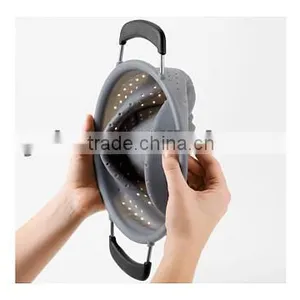 Gray Silicone Collapsible Colander thumbnail-3