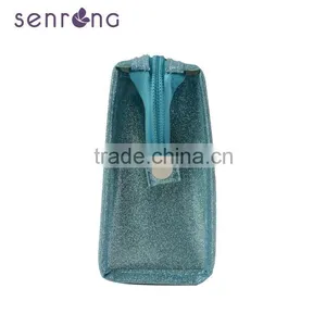 2015 Hot Promotion Blue PVC Cosmetic Bag With Butterfly ,blue PVC Make up Pouch for Wholesale thumbnail-3