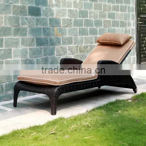 Synthetic Rattan Sun Lounger - Classic Wicker Rattan Sunbed With 1.2mm Thickness Alu Frame, Power Coated Woven by Rattan, Wicker thumbnail-1