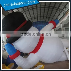 Customized Inflatable Lying Snowman Funny Giant Snowman Balloon for Decoration thumbnail-2