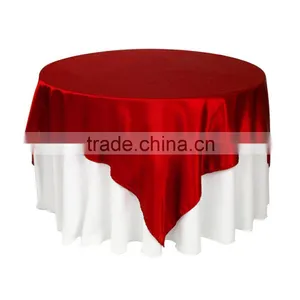 Square 145*145CM Round Satin Table Overlay For Wedding Banquet thumbnail-5
