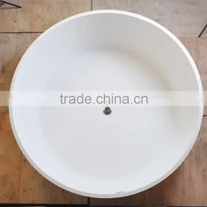 2016 New Design Indoor Portable Massage Bathtub Cheap Round Hot Bathtub, Resin Stone Bathtub, Bathroom Free Standing Bathtub thumbnail-3