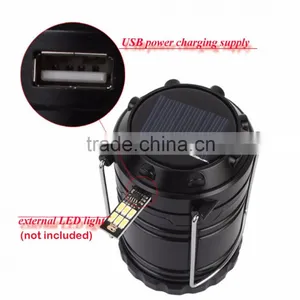 6 LED Hand Lamp Collapsible Solar Camping Lantern Tent Lights for Outdoor Lighting thumbnail-5
