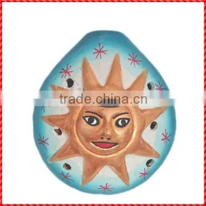 Creative Musical Smiling Sun Ceramic Handmade Ocarina Whistle thumbnail-1